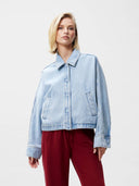Denim jacket met vleermuismouw