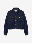 Donkerblauwe denim tuck in jacket
