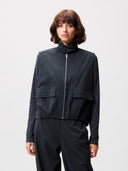 Donker grijze pinstripe bodywarmer