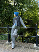 Grijze pinstripe bodywarmer