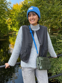 Grijze pinstripe bodywarmer