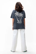 Donkergrijze palmboom T-shirt