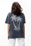 Donkergrijze palmboom T-shirt