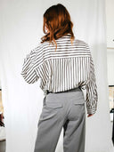 Gestreepte blouse met tuck in effect