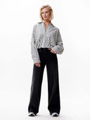 Gestreepte blouse met tuck in effect