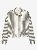 Gestreepte blouse met tuck in effect