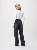 Donkergrijze loose fit jeans