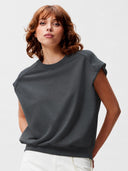 Donkergrijze mouwloze sweater