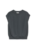 Donkergrijze mouwloze sweater