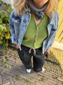 Fuzzy gilet met v-hals