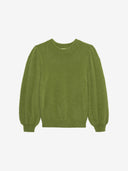 Fuzzy puff sleeve knit