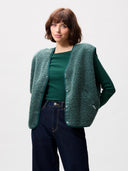 Groene teddy bodywarmer
