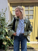 Groene faux leather jacket