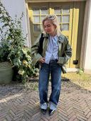 Groene faux leather jacket