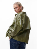 Groene vegan leather jacket