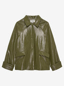 Groene vegan leather jacket