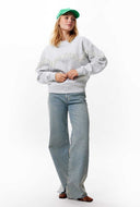 Grijze sweater met parel franjes
