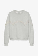 Grijze sweater met parel franjes