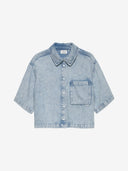 Lichtblauwe denim blouse