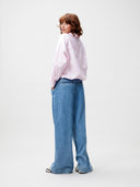 Lichtroze blouse met tuck in effect