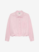 Lichtroze blouse met tuck in effect