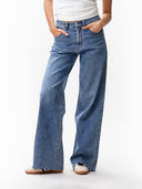 Blauwe loose fit jeans