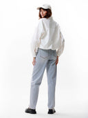 Offwhite blouse met tuck in effect