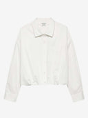 Offwhite blouse met tuck in effect