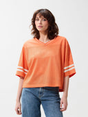 Oranje mesh top