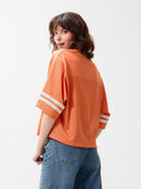 Oranje mesh top