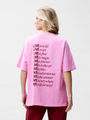 Roze oversized t-shirt met backprint