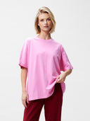 Roze oversized t-shirt met backprint