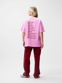 Roze oversized t-shirt met backprint