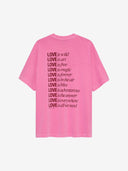 Roze oversized t-shirt met backprint