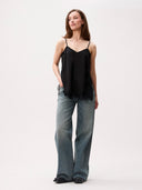 Zwarte lace top met spaghettibandjes