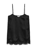 Zwarte lace top met spaghettibandjes