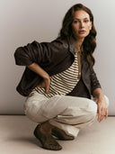 Faux leather jacket demi