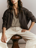 Faux leather jacket demi