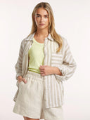 Beige gestreepte blouse abby
