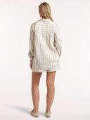 Beige gestreepte blouse abby