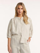 Beige linnen blouse britt