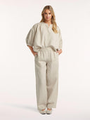 Beige linnen blouse britt