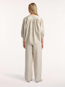 Beige linnen blouse britt