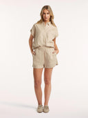 Beige linnenmix blouse kelly