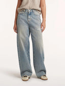 Lichtblauwe wide leg jeans fallon