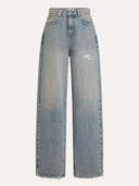 Lichtblauwe wide leg jeans fallon