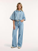Lichtblauwe wide leg jeans jona