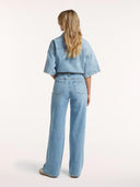 Lichtblauwe wide leg jeans jona