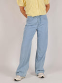 Lichtblauwe wide leg jeans faye