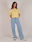 Lichtblauwe wide leg jeans faye